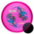 Axiom Particle Glow Soft Proton Proxy putt & approach disc, Silva Saarinen 2025 Team Series "Forest Stars" stamp, pink disc with pink rim