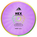 Axiom Plasma Hex midrange disc, light purple disc with orange and green rim