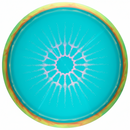 Axiom Plasma Insanity Turquoise disc with a starburst pattern - blank no stamp