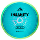 Axiom Plasma Insanity fairway driver disc, blue disc with orange and light green rim