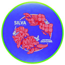 Axiom Plasma Soft Proxy putt & approach disc, Silva Saarinen 2026 Team Series "Bouquet" stamp, blue disc with lime green rim