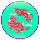 Axiom Plasma Soft Proxy putt & approach disc, Silva Saarinen 2026 Team Series "Bouquet" stamp, mint disc with purple rim