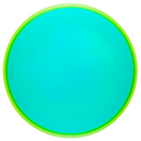 Axiom Prism Neutron Trance fairway driver disc, Blank (no top stamp) stamp, turquoise disc with green yellow rim