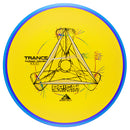 Axiom Prism Neutron Trance fairway driver disc, yellow disc with royal blue rim