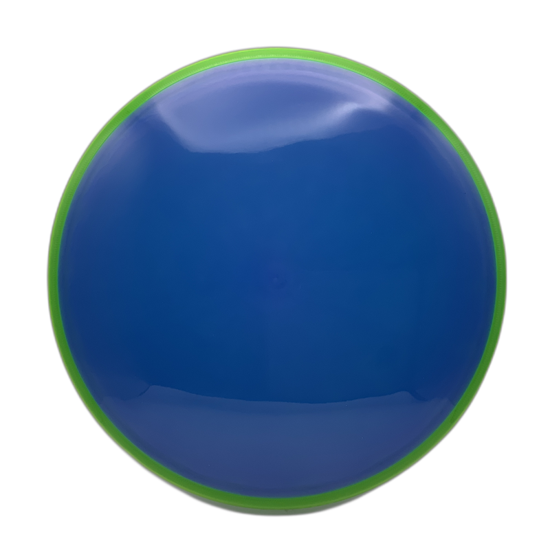 Axiom Prism Plasma Pyro midrange disc, Blank (no top stamp) stamp, blue disc with green yellow rim