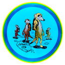 Axiom Prism Proton Crave fairway driver disc, 2025 Champions Cup "Meerkats" stamp, blue disc with green rim