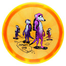 Axiom Prism Proton Crave fairway driver disc, 2025 Champions Cup "Meerkats" stamp, orange disc with light orange rim