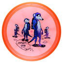 Axiom Prism Proton Crave fairway driver disc, 2025 Champions Cup "Meerkats" stamp, orange disc with orange rim