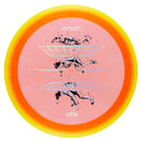 Axiom Prism Proton Soft Defy driver disc, 2025 Champions Cup "Ascension to Zero" stamp, orange disc with yellow rim
