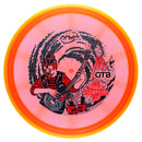 Axiom Prism Proton Soft Pyro midrange disc, 2025 Champions Cup "Sonic Eruption" stamp, orange disc with yellow rim