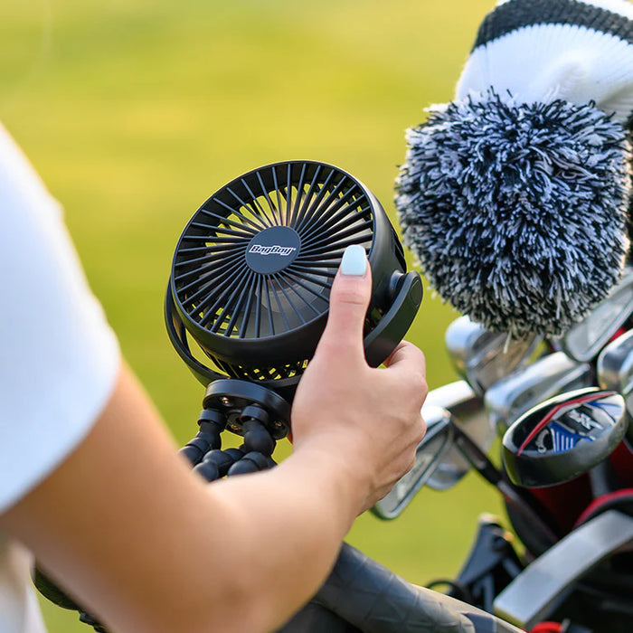 Bag Boy Cart Fan 2.0 - Rechargeable, Adjustable Fan With Tripod Legs For Golf Carts