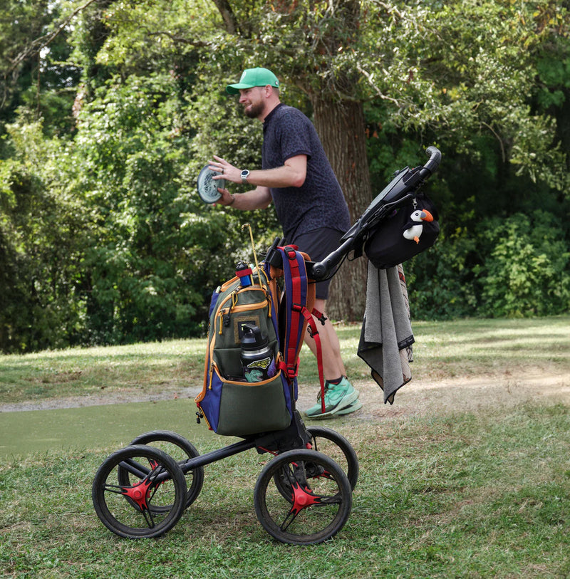 Bag Boy Disc Golf Quad XL Push Cart - Red/Black