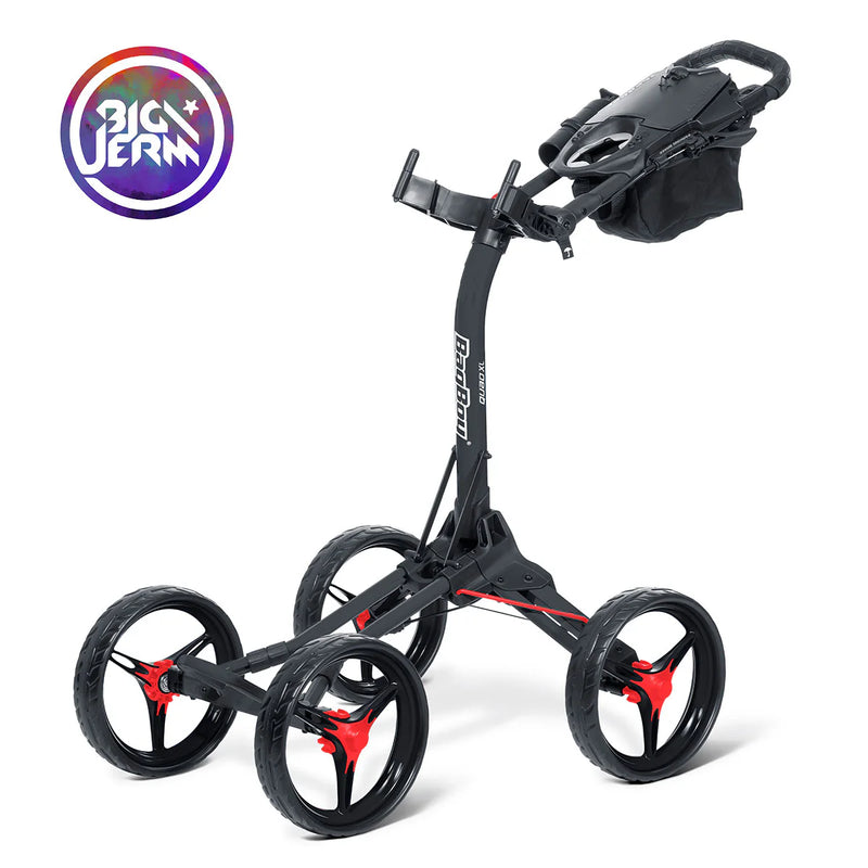 Bag Boy Disc Golf Quad XL Push Cart - Black/Red