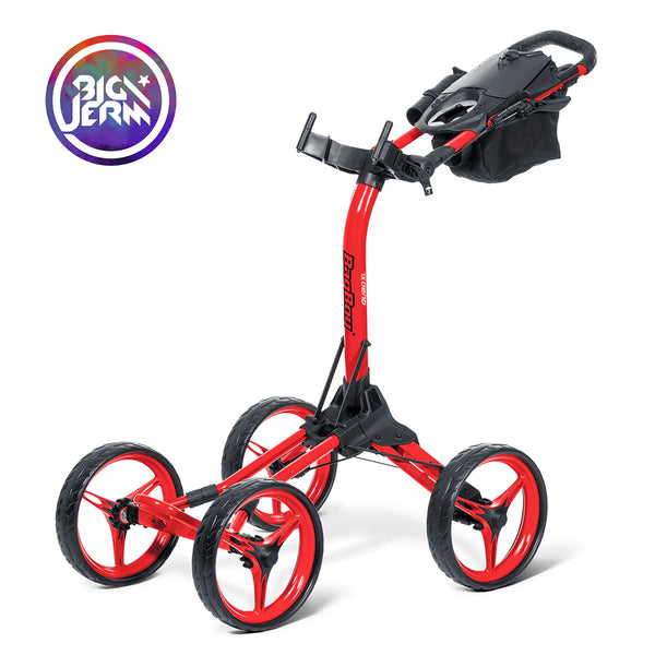 Bag Boy Disc Golf Quad XL Push Cart - Red/Black