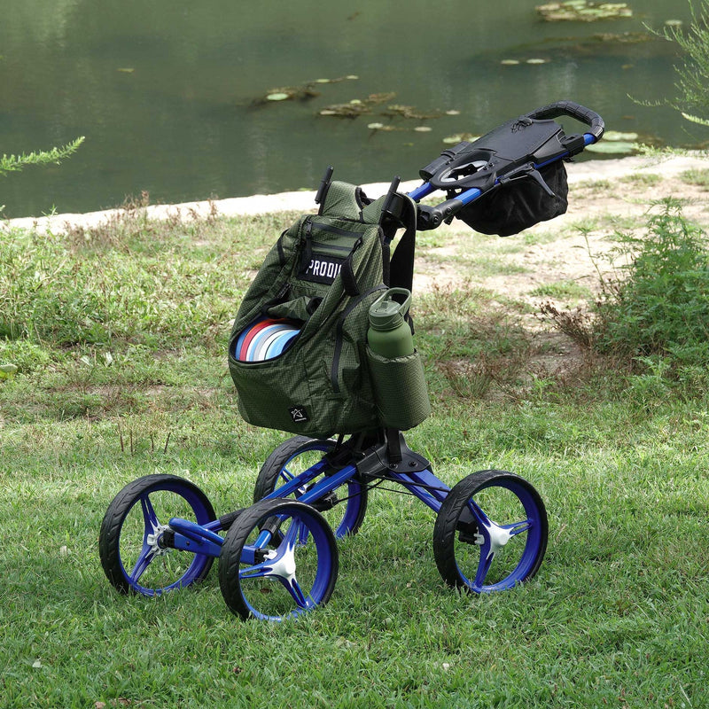 Bag Boy Disc Golf Quad XL Push Cart - Blue/White