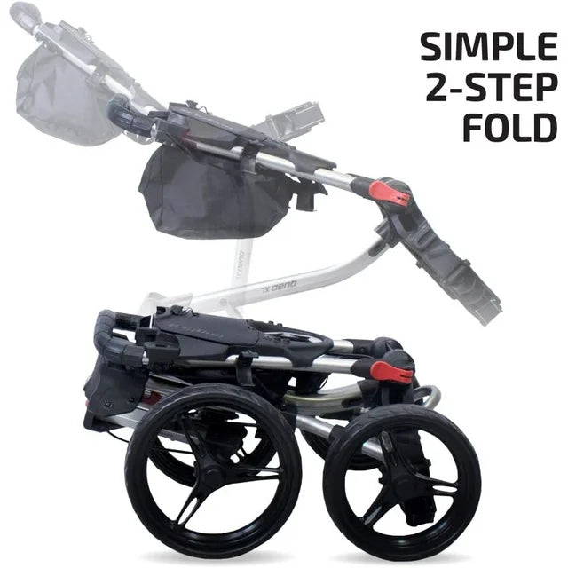 Bag Boy Disc Golf Quad XL Push Cart - Black/Red