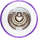 Disc with heart design and 'Simon Lizotte' branding on a white background