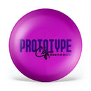 Climo Premium Skyway driver disc, Climo Prototype Driver stamp, purple disc