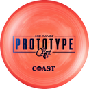 Climo Signature Line Coast driver disc, Climo Prototype Midrange stamp, orange disc