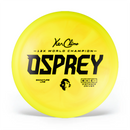 Climo Signature Line Osprey driver disc, yellow and dark yellow disc