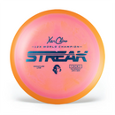 Climo Signature Line Streak fairway driver disc, dark pink and orange disc