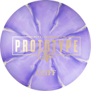 Climo Swirled Trophy LIne Cliff putt & approach disc, Climo Prototype Putter stamp, purple and white disc