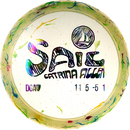 DGA Granite Sail driver disc, Catrina Allen 2025 Tour Series stamp, light green and multi color disc