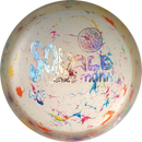 DGA Granite Squall fairway driver disc, Jake Monn 2025 Tour Series stamp, white and multi color disc