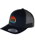 DGA Mesh Snapback Trucker Curved Bill Hat  - Retro Sunset Patch