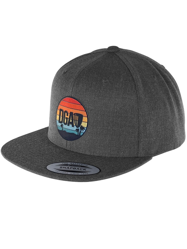 DGA Snapback Flatbill Hat  - Retro Sunset Patch