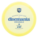 Discmania Color Glow C-Line CD1 driver disc, Discmania Originals Special Edition stamp, yellow disc