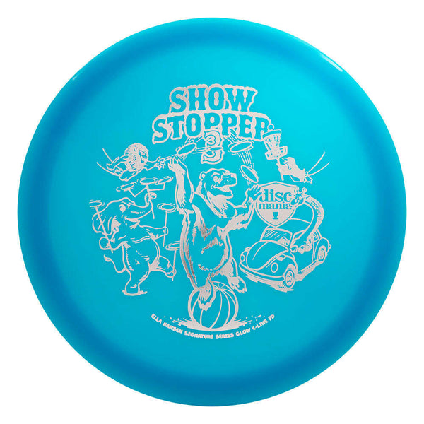 Discmania Color Glow C-Line FD fairway driver disc, Ella Hansen Signature Series Show Stopper 3 stamp, blue disc