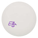 Discmania Glow D-Line Flex 2 FD fairway driver disc, Ella Hansen Smiley Face FD stamp, white disc