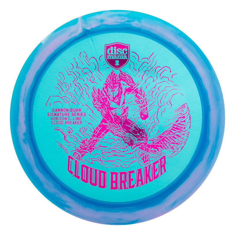 Discmania Horizon C-Line Cloud Breaker driver disc, Gannon Buhr 2025 Signature Series stamp, blue disc with pink rim