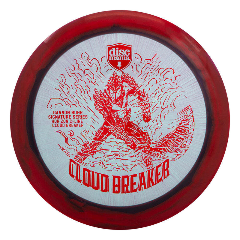 Discmania Horizon C-Line Cloud Breaker driver disc, Gannon Buhr 2025 Signature Series stamp, purple disc with red rim