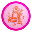 Discmania Horizon C-Line MD5 midrange disc, Gannon Buhr Signature Series Cryo Blade stamp, pink disc with purple rim