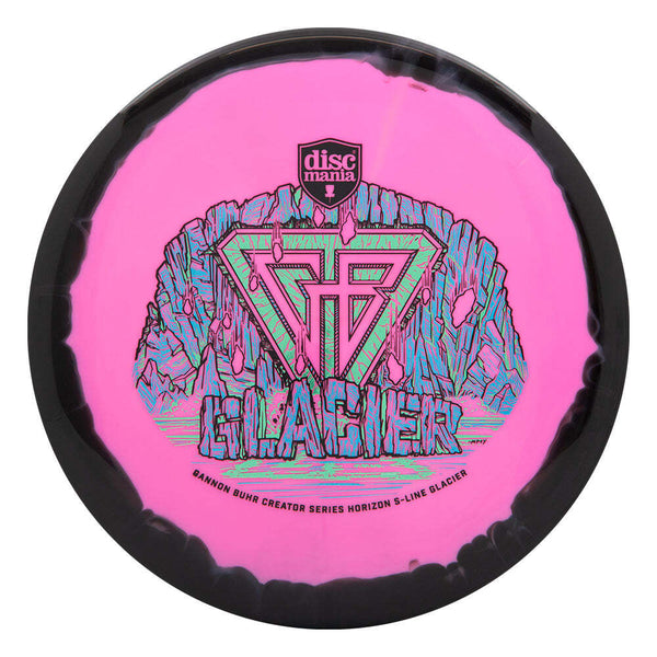 Discmania Horizon S-Line Gannon Buhr Glacier midrange disc, Gannon Buhr Creator Series (Triple Foil) stamp, pink disc with black rim