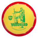 Discmania Horizon S-Line Kyle Klein Vanguard driver disc, Kyle Klein Creator Series stamp, yellow disc with red rim
