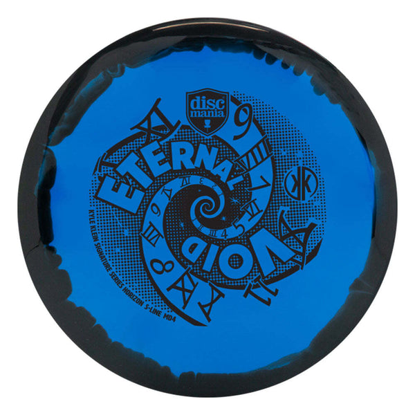 Discmania Horizon S-Line MD4 midrange disc, Kyle Klein 2024 Signature Series "Eternal Void" stamp, blue disc with black rim