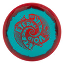 Discmania Horizon S-Line MD4 midrange disc, Kyle Klein 2024 Signature Series "Eternal Void" stamp, turquoise disc with red rim