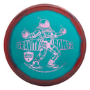 Discmania Horizon S-Line PD2 driver disc, Gavin Babcock 2025 Signature Series "Gravity Bomb 2" stamp, turquoise disc with red rim