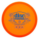 Discmania Metal Flake C-Line MD3 midrange disc, Cadence Burge Shield Series stamp, orange disc