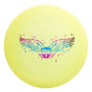 Discmania Neo Lumen Founder midrange disc, Elemental Wings stamp, yellow disc