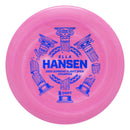 Discmania Swirl D-Line Flex 2 P2 putt & approach disc, Ella Hansen 2025 Supreme Flight Open Champion stamp, pink and light pink disc