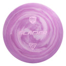 Discmania Swirl S-Line Gannon Buhr Glacier midrange disc, Gannon Buhr Creator Series stamp, purple and white disc