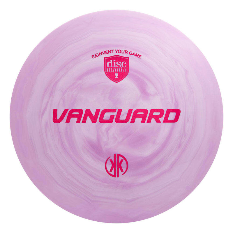 Discmania Swirl S-Line Kyle Klein Vanguard driver disc, Kyle Klein Creator Series stamp, purple disc