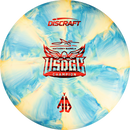 Discraft CT Swirl Focus putt & approach disc, Anthony Barela 2025 USDGC Champion Focus stamp, turquoise and yellow disc