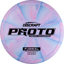 Discraft CT Swirl Ricky Wysocki Fossil putt & approach disc, Ricky Wysocki Proto Bar Stamp stamp, light purple and light blue disc