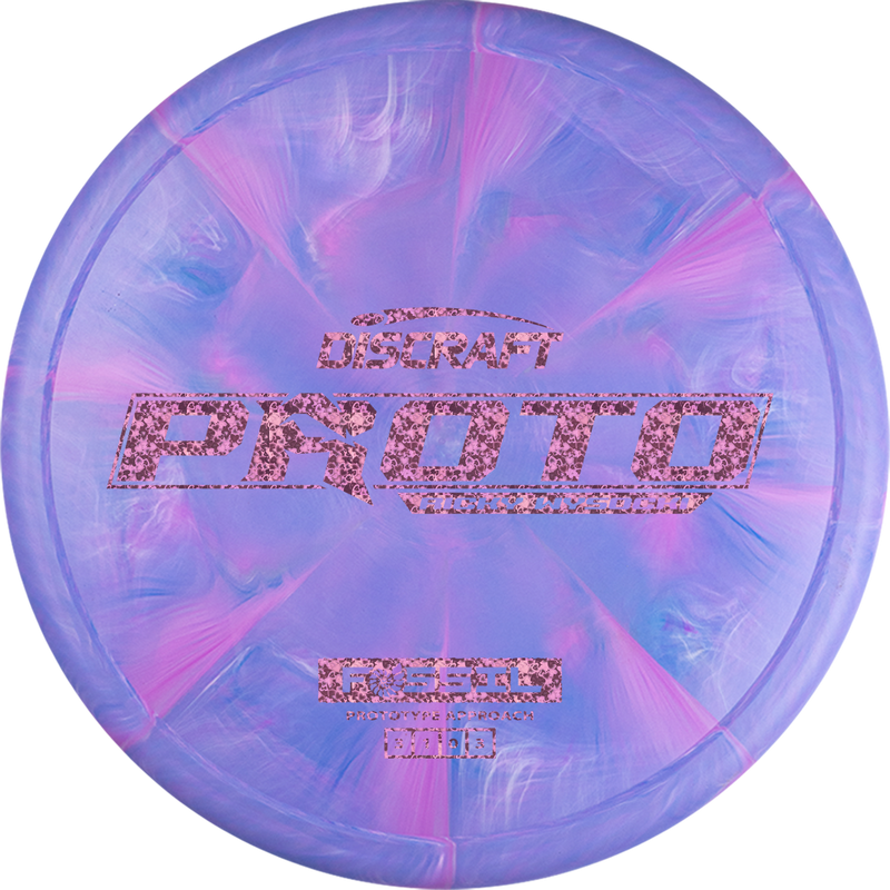 Discraft CT Swirl Ricky Wysocki Fossil putt & approach disc, Ricky Wysocki Proto Bar Stamp stamp, purple and pink disc