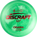 Discraft ESP Anthony Barela Cigarra fairway driver disc, Anthony Barela Signature Series stamp, green and light green disc